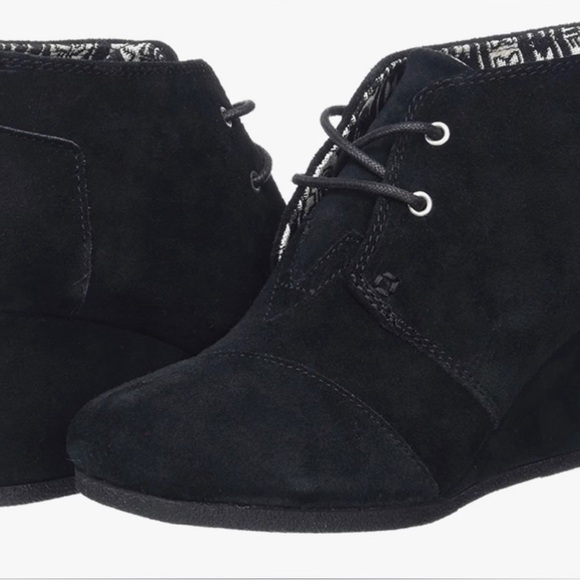 Toms Desert Wedge suede lace up bootie size 8.5 - Picture 1 of 6